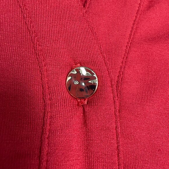 NWT Women's J. JILL Wearever Shirred-Yoke Split-Neck Tunic Red | Size XS - Picture 5 of 9